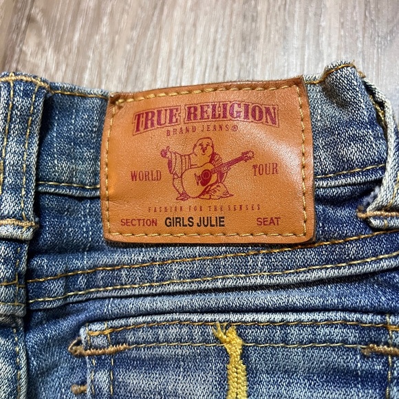 True Religion Blue Slim Julie Distressed Jeans sz 3 - Picture 4 of 6